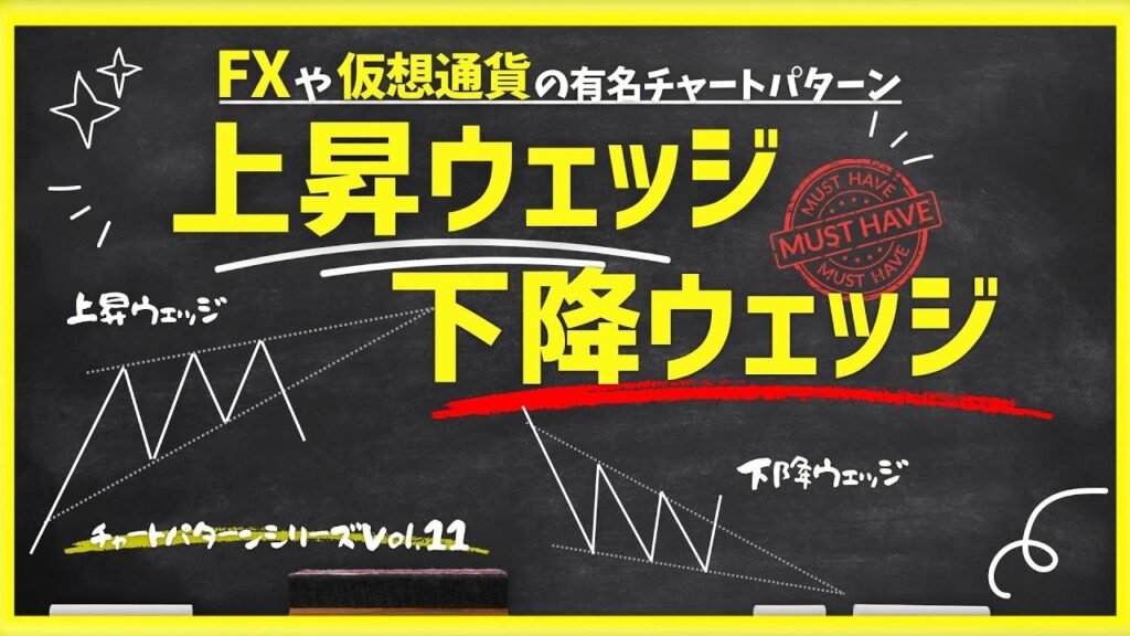 【FXや仮想通貨の有名チャートパターンVol.11】上昇ウェッジ・下降ウェッジ