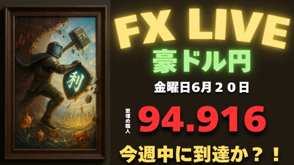 【FXライブ】トランプ発言で市場注目!豪ドル円ロング120ロット保有中|94.916まで行くのは今週か?🪟窓埋め職人🪟