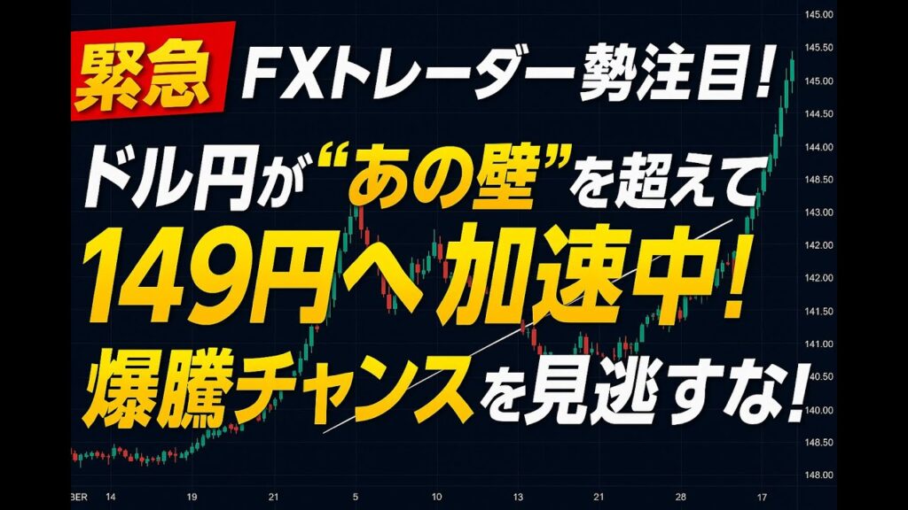 【一発逆転】149円を超える“その瞬間”を見逃すな!FOMCに向けてドル円での爆益カウントダウン始動か!?